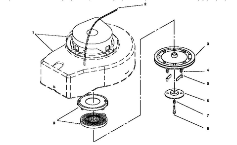 Recoil Starter Assembly Diagram and Parts List for 10314 6900001 AND UP Lawn Boy Lawn Mower